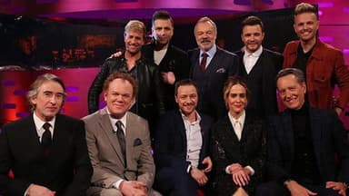 James McAvoy, Sarah Paulson, Richard E Grant, John C Reilly, Steve Coogan, Westlife still